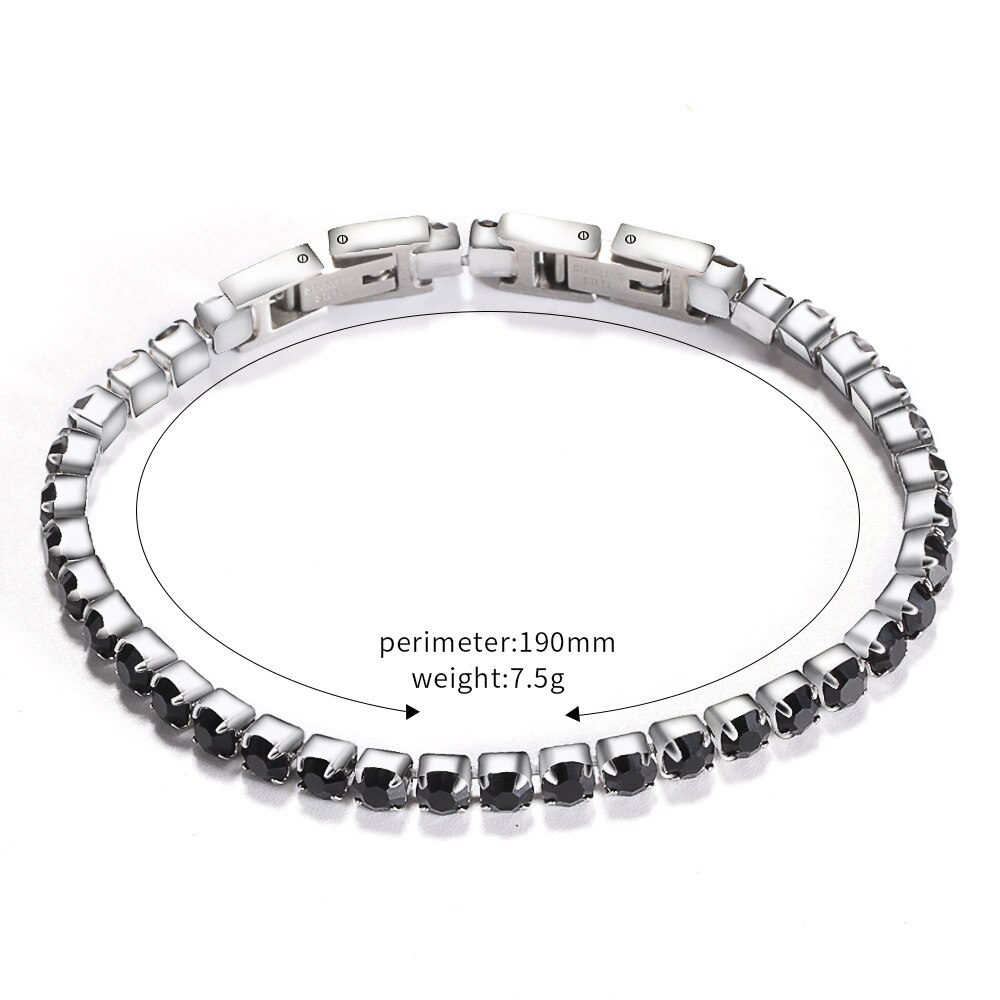 Mode-sieraden Armbanden Volledige Wit/Zwart Kristal Armband Sieraden Accessoires Rvs Verstelbare Pols Dames Armband