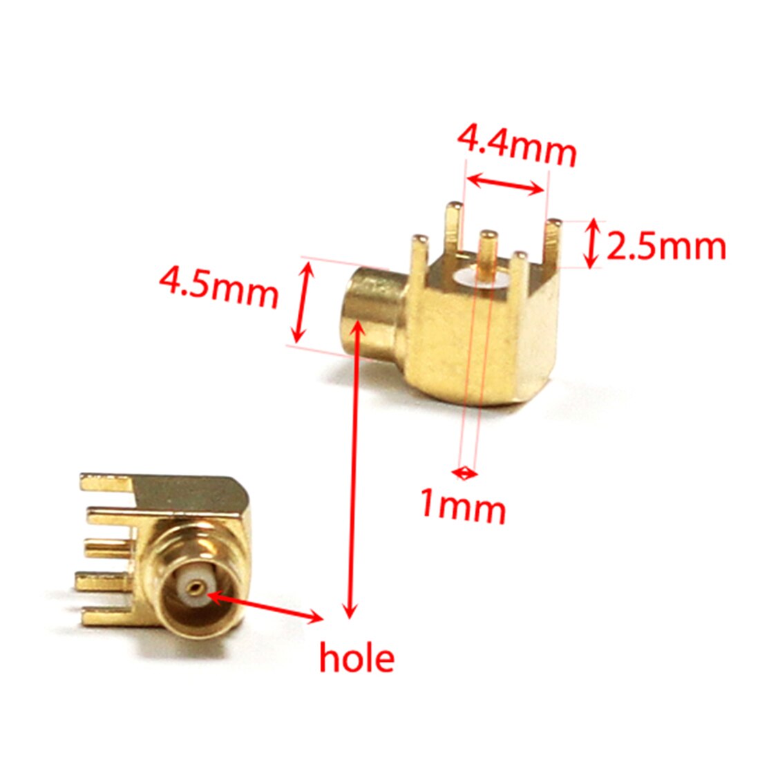 Connecteur de convertisseur coaxial femelle MCX RF, 1 pièce, connecteur PCB avec poste à souder, Angle droit, plaqué or, , pour WIFI