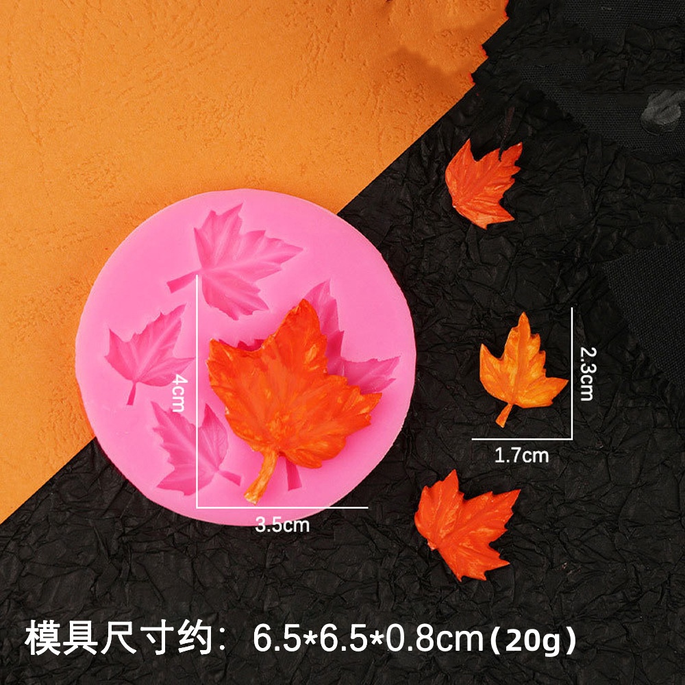 DIY Leaf Maple Leaf Silicone Mould Leaf Collection Flipping Silicone Mold Cake Decoration Moulds Resin Clay Accessories: Clear