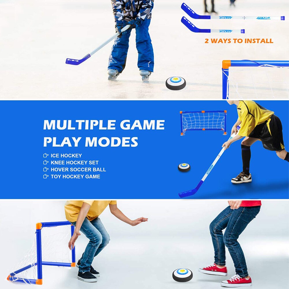 Mini Hover Hockey Set - Interactive Sports Game - Kids Training Toy - Indoor Outdoor Play