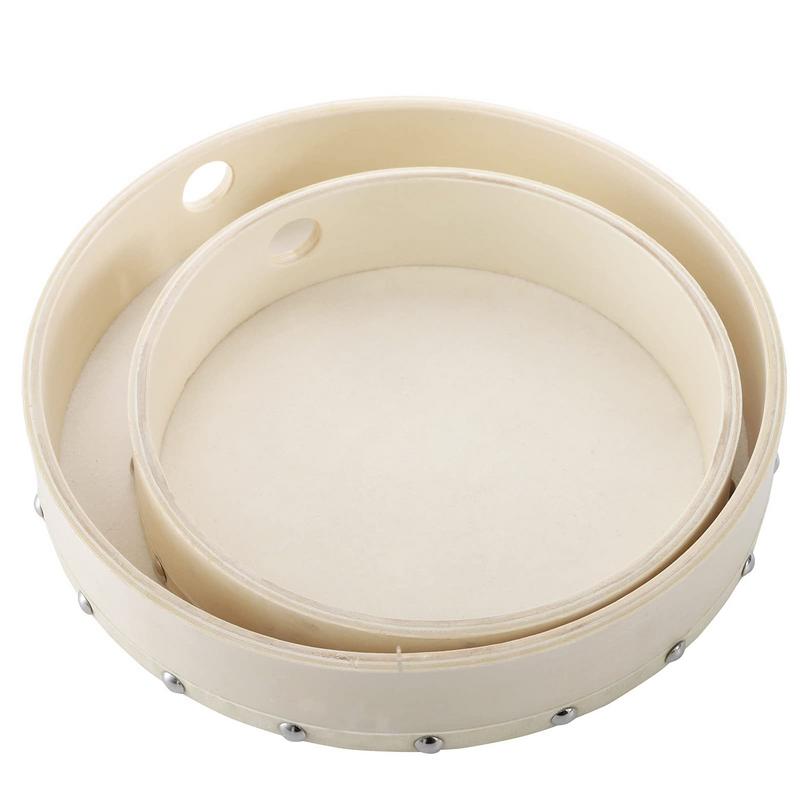 Tambores de marco de 10 pulgadas y 8 pulgadas, juego de tambor de mano de madera, instrumento Musical con palo de tambor, instrumento de percusión educativo para niños