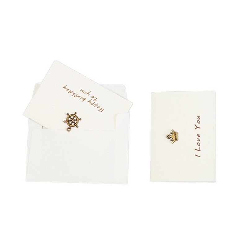 1SET Greeting card with envelope Folding cards MINI DIY Wedding invitation card message