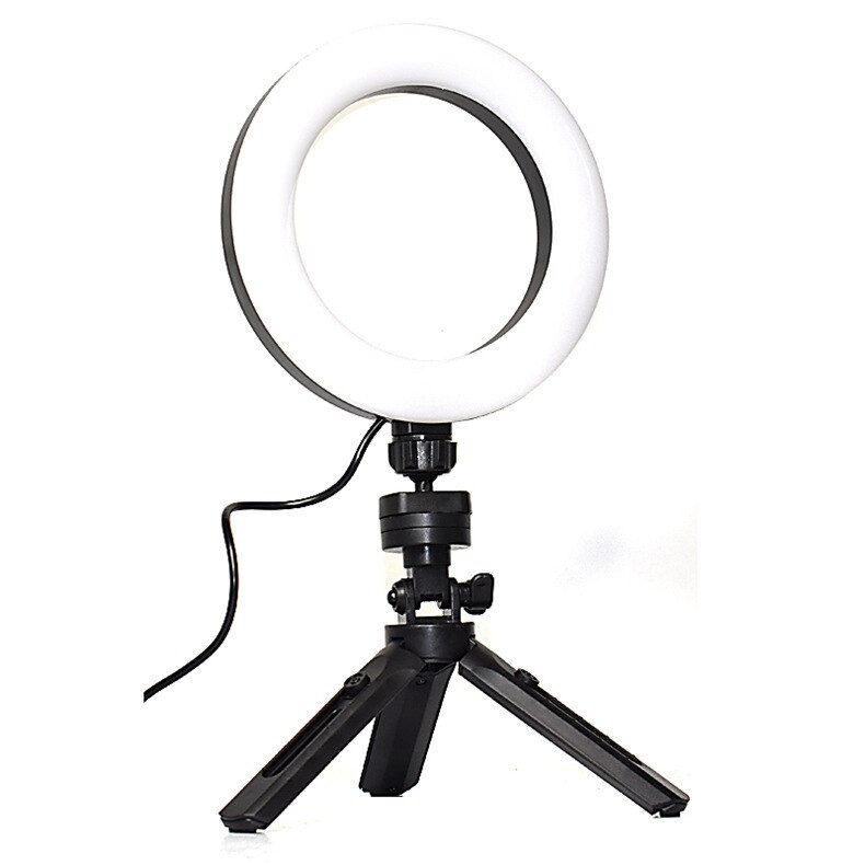 6-inch LED Ring Light Tricolor Light With Tripod Bracket Video Selfie Makeup Fill Light Suitable For Live Light Source