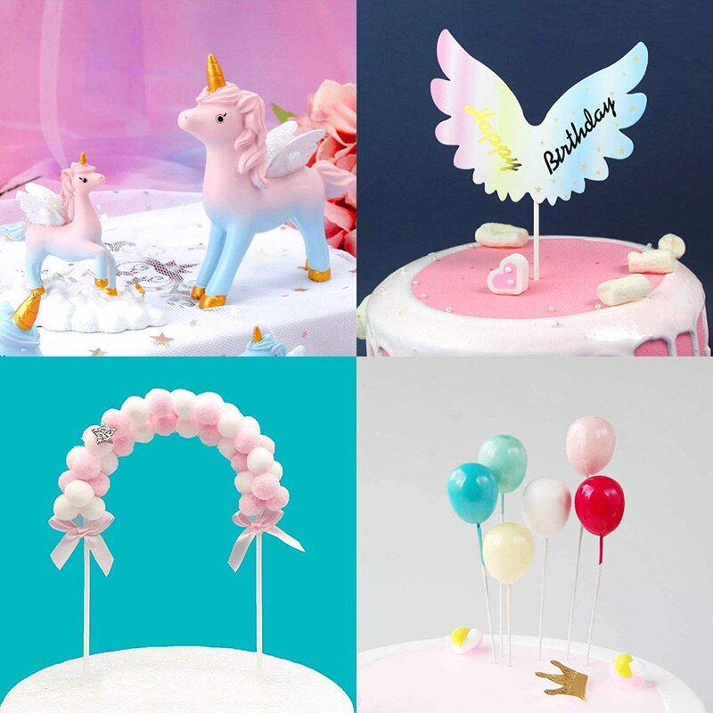 Unicorn tårta topp hatt, födelsedagstårta dekoration , 1 rosa päls bollbåge 1 regnbåge 1 grattis på födelsedagen banderoll 2 moln 4 ballonger 10 st