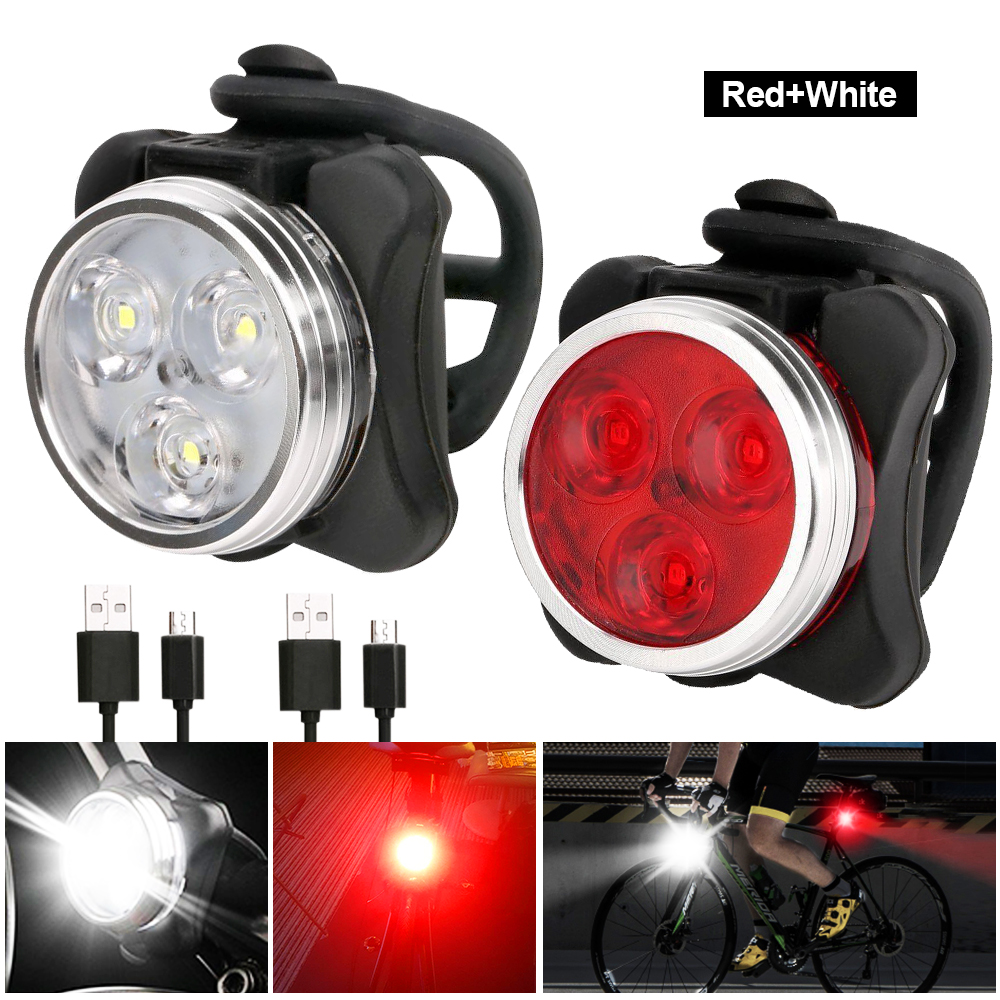 Waterproof Portable Mini Bike Lamp White Front Bicycle Light Red Warning Cycling Taillight MTB Rear Light Safety Night Riding
