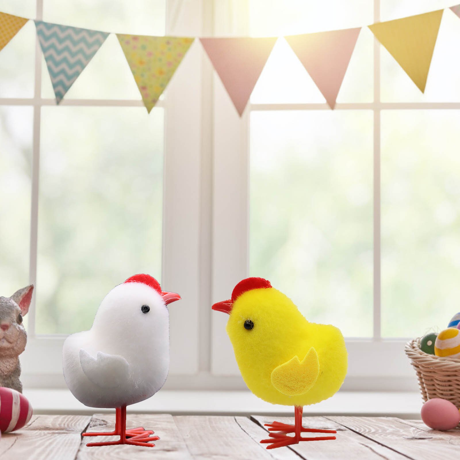 30 # Kuikens De Harige Kuikens Op Pasen Op De Tafel Staan Beeldjes Moss Kuikens Tuin Feestartikelen Voor Kinderen pasen Decoratie
