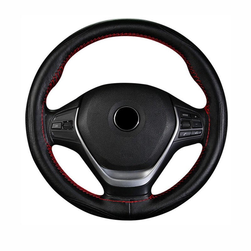 DIY Leather Steering Weel Cover Hand-stitched Car Steering Wheel Cover Steering-Wheel Braid Stitch On Wrap With Needle Thread