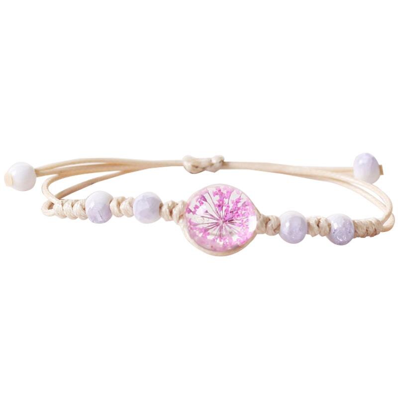 1pc Gypsophila Decor Bracelet Adjustable Simple Dried Flower Bracelet Charm Bracelet Jewelry Accessories: 2