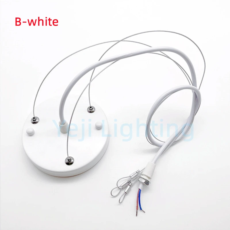 White Ceiling rose with steel wire Lamp Base Ceiling canopy steel cable wire Wire Rope Chandelier Retrofit Load-bearing Fittings: Blue / BA15D