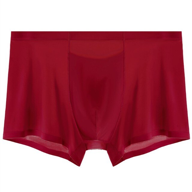 Ice Silk Boxers Cozy Mens Boxer Shorts Modal Ultra-thin Homme Boxer Panties Breathable Antibacterial Man Underwear Boxershort A3: Wine red / XL