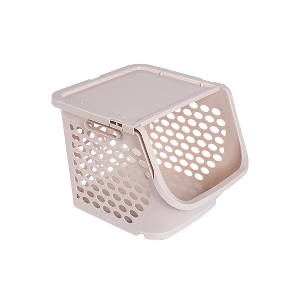 Cesta de almacenamiento de cocina cesta apilable de almacenamiento de vegetales y frutas cesta multifunción almacenamiento baño cocina hogar Orangizer: Rosa