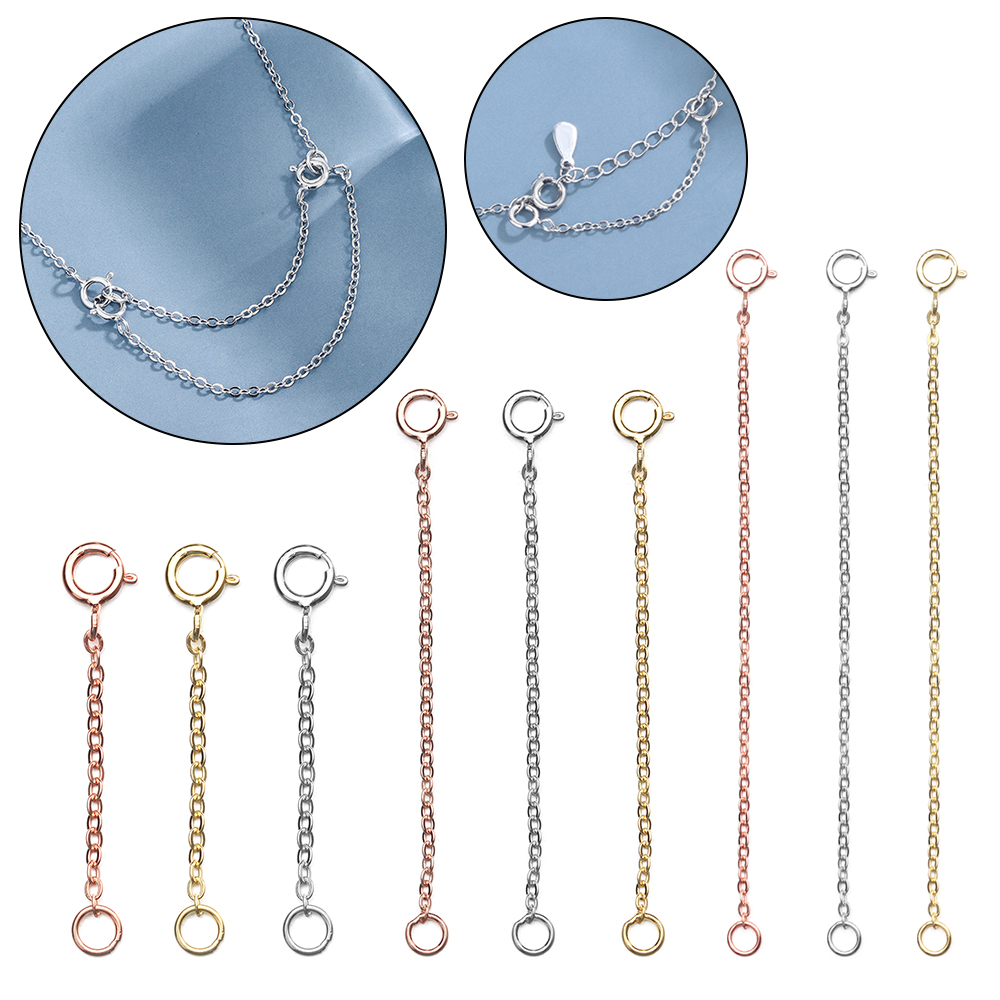 JOfor-Rallonge en acier inoxydable pour bracelet et collier, accessoires de bijoux durables, ne se décolore pas, sécurité, or et argent
