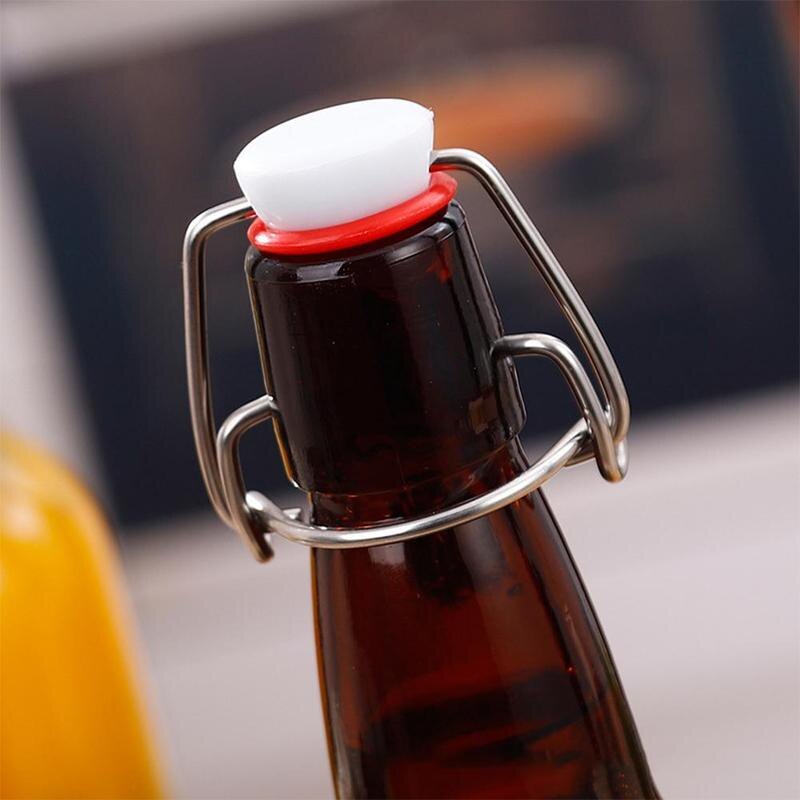 Botella de vidrio sellada con tapa, tapón oscilante para cerveza, con hebilla de enzima, 1 ud.