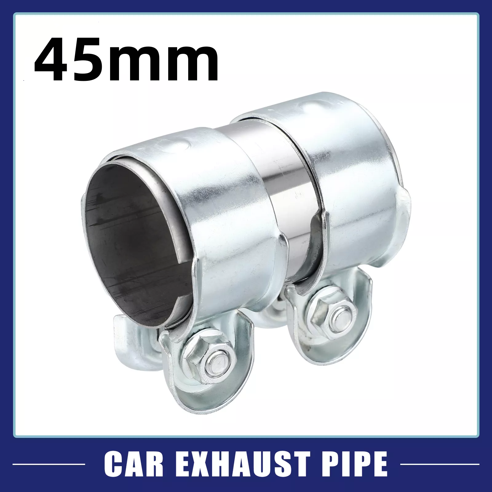 Abrazadera de escape Turbo de acero inoxidable, silenciador duradero a presión, manguera de tubo de escape, piezas automotrices duraderas, 45mm, 50mm, 60mm, 1 ud.: Beige