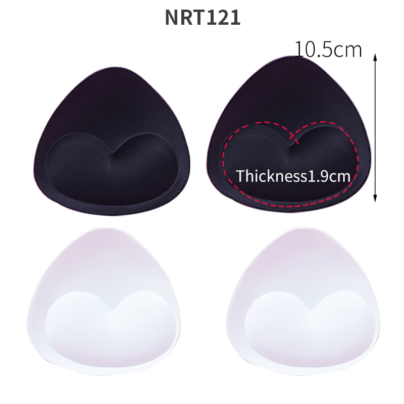 2 pares de almohadillas para sujetador de realce de inserción triangular/redonda, potenciador extraíble, almohadillas para sujetador para mujer, esponja de espuma suave, traje de baño, almohadillas para Bikini: Menta