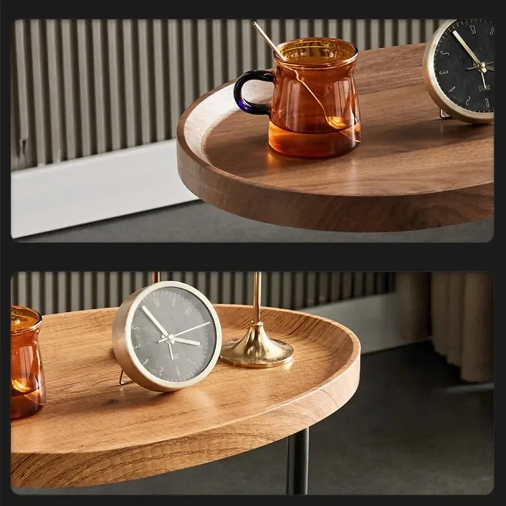 Soffbord massivt trä soffa sängbord läshållare ovala ornament bordsmöbler moderna & enkla hem balkonghörnbord