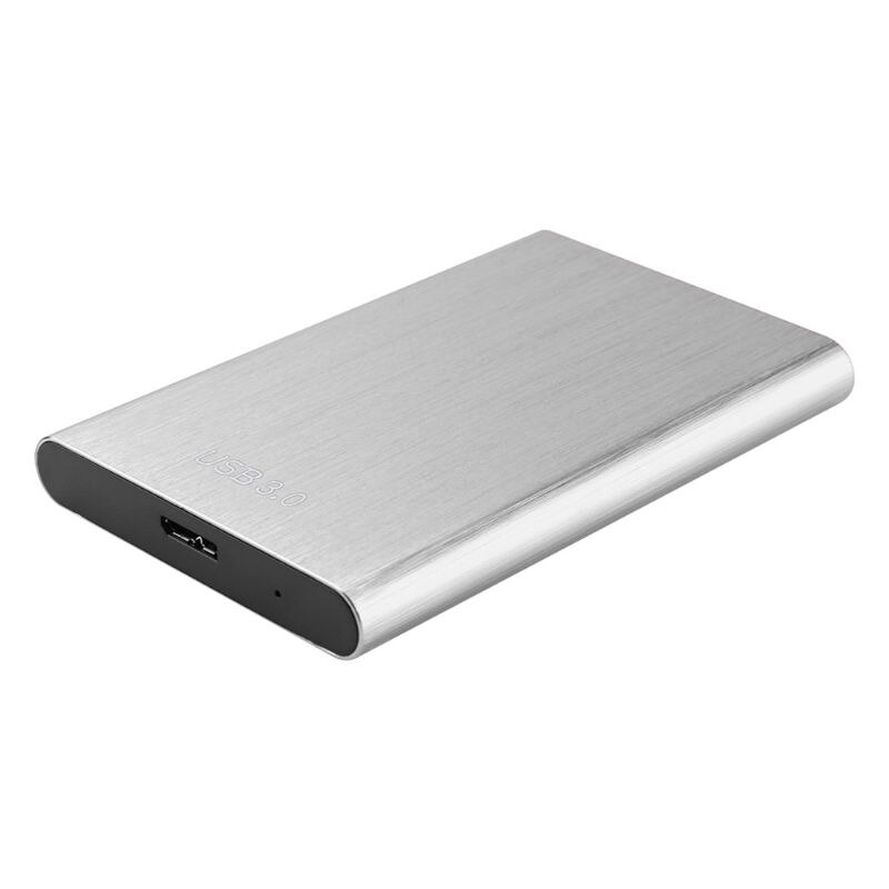 Caja de carcasa de disco duro SATA USB3.0 de 2,5 pulgadas, estructura sin tornillos de aleación de aluminio para 7mm 9,5mm 2,5 pulgadas SATA: Plata