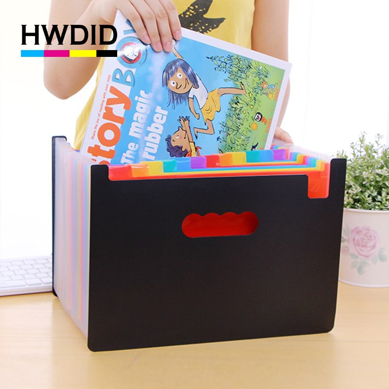 HWDID plastic A4/a4 expand document/file folder/organizer/case for documents/expanding/file foldable 24 pockets extension folder