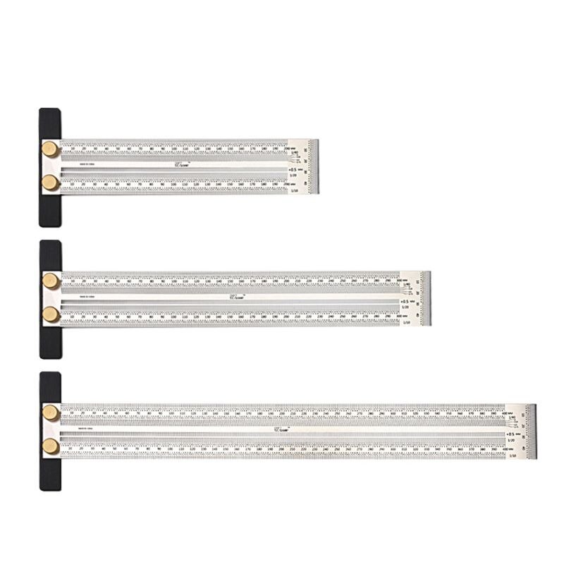 200/300/400mm Marking T-Rule Rules Woodworking Scriber Marking Rule Gauge Ruler