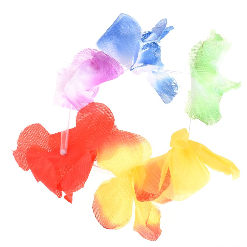Set van 4 bloemenkransen, kettingen, hoofdbanden, armbanden, polsbanden, hawaiiaanse hulakransen, strand, zwembad, dansfeest, verkleedkleren