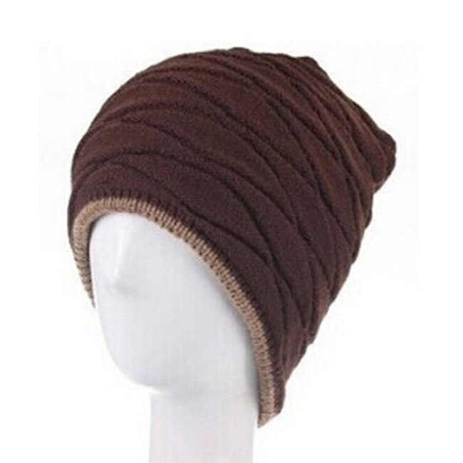 Unisex kampeermuts winter mutsen muts dames kous muts mutsen gestreepte gebreide wandelmuts heren warme klimmuts skullies hoed: Koffie