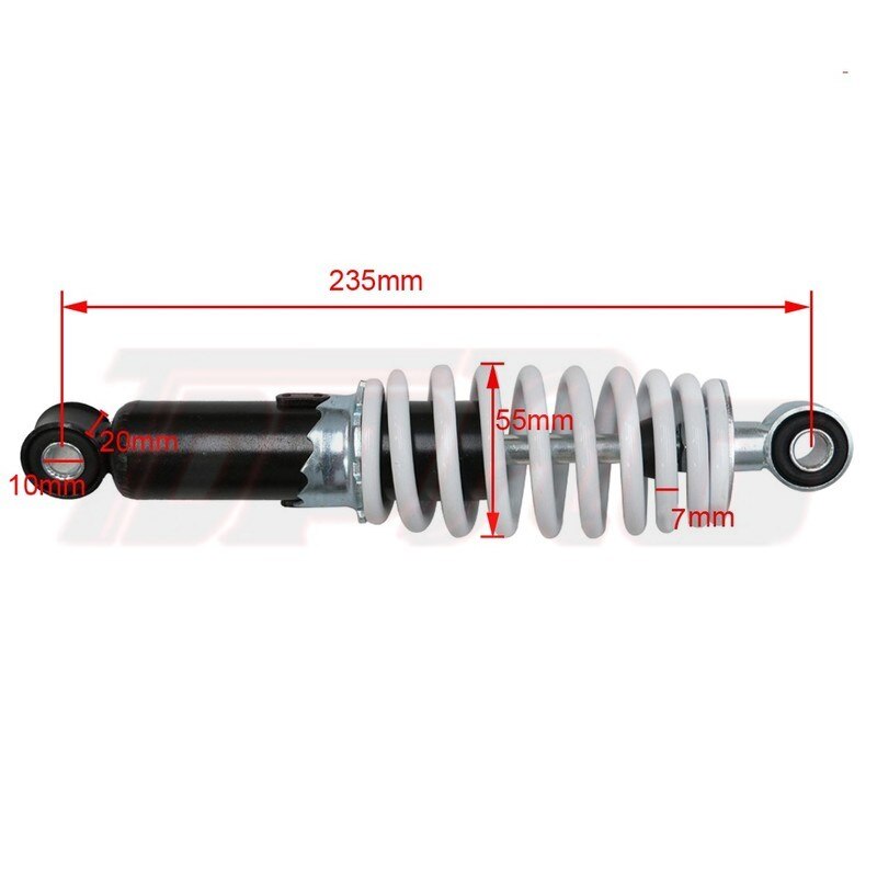 1 Pair Front Shock Absorber Suspension 235mm Spring Shocker for Moto Bike Quad Dirt Bike ATV Buggy Go Kart Buggy 70cc 110cc