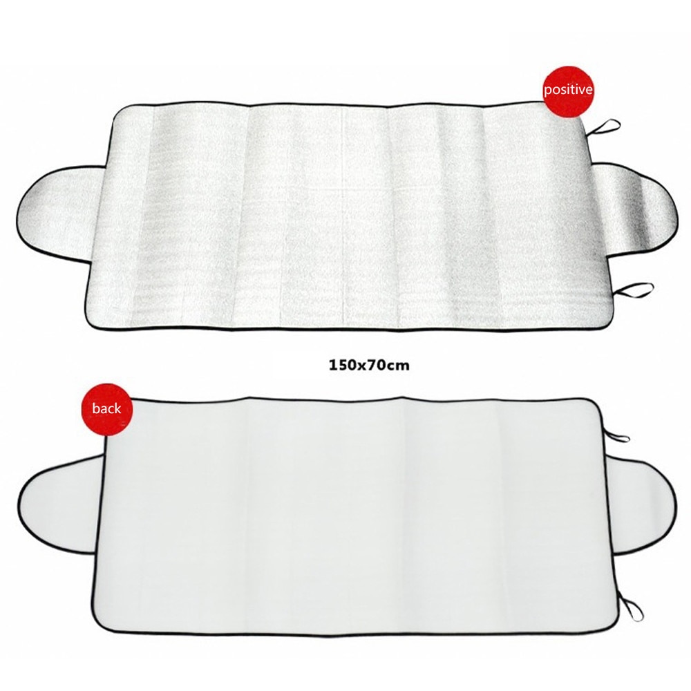 1 pc 150cm x 70cm janela traseira do carro pára-sol pára-sol frente uv proteger refletor sol sombra para a janela do carro cobre sol viseira prata