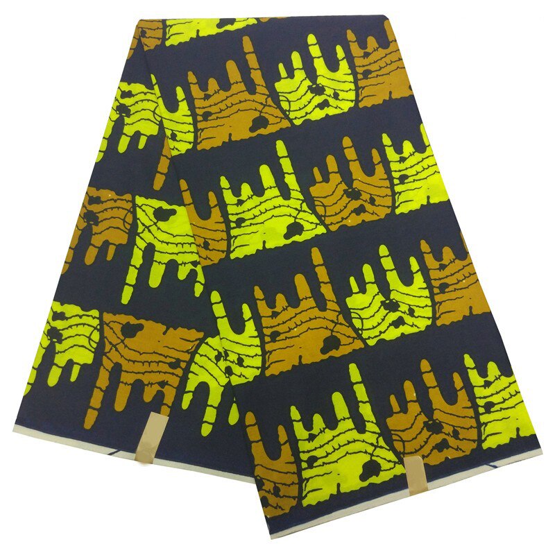 Afrikaanse print stof - Rood Gele Bogolan / Mud cloth - 100% katoen