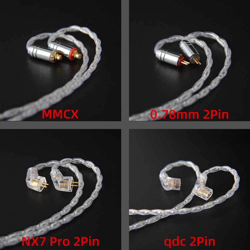 NICEHCK LitzPS Cable 4N Litz de plata pura auricular Cable de actualización de 3,5/2,5/4,4/MMCX/NX7 MK3/QDC/0,78mm 2Pin para LZ A7 KXXS ZAX MK3