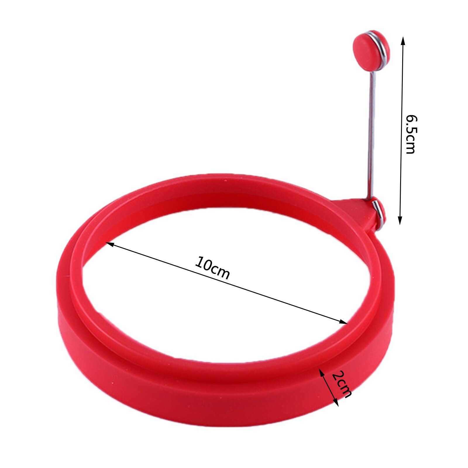 30# Heart Shaped Circular Ring Frying Mold With Handle Non-stick Frying Silicone Mold Kitchen Egg Tool Moldes De Silicona