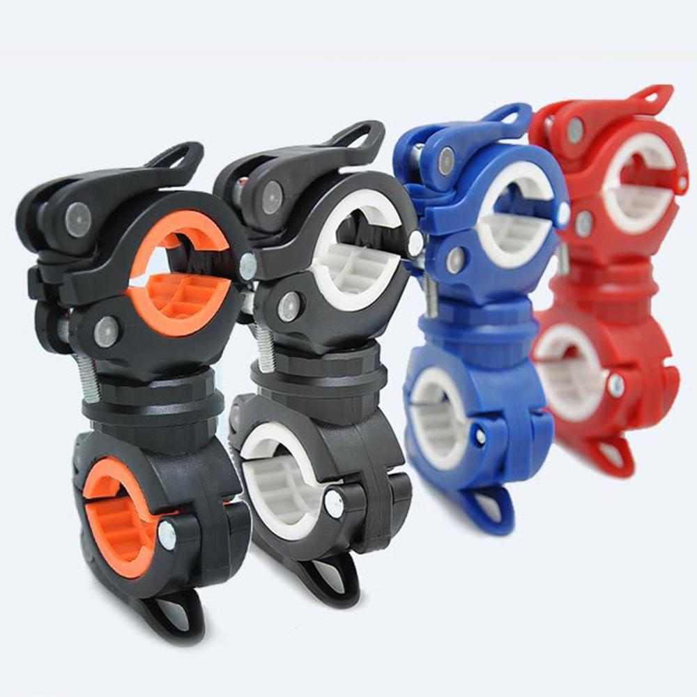 360 Degree Rotation Adjustable Bike Front Lamp Bracket Flashlight Holder Bicycle Handlebar Quick Release Light Mount Clamp Clip
