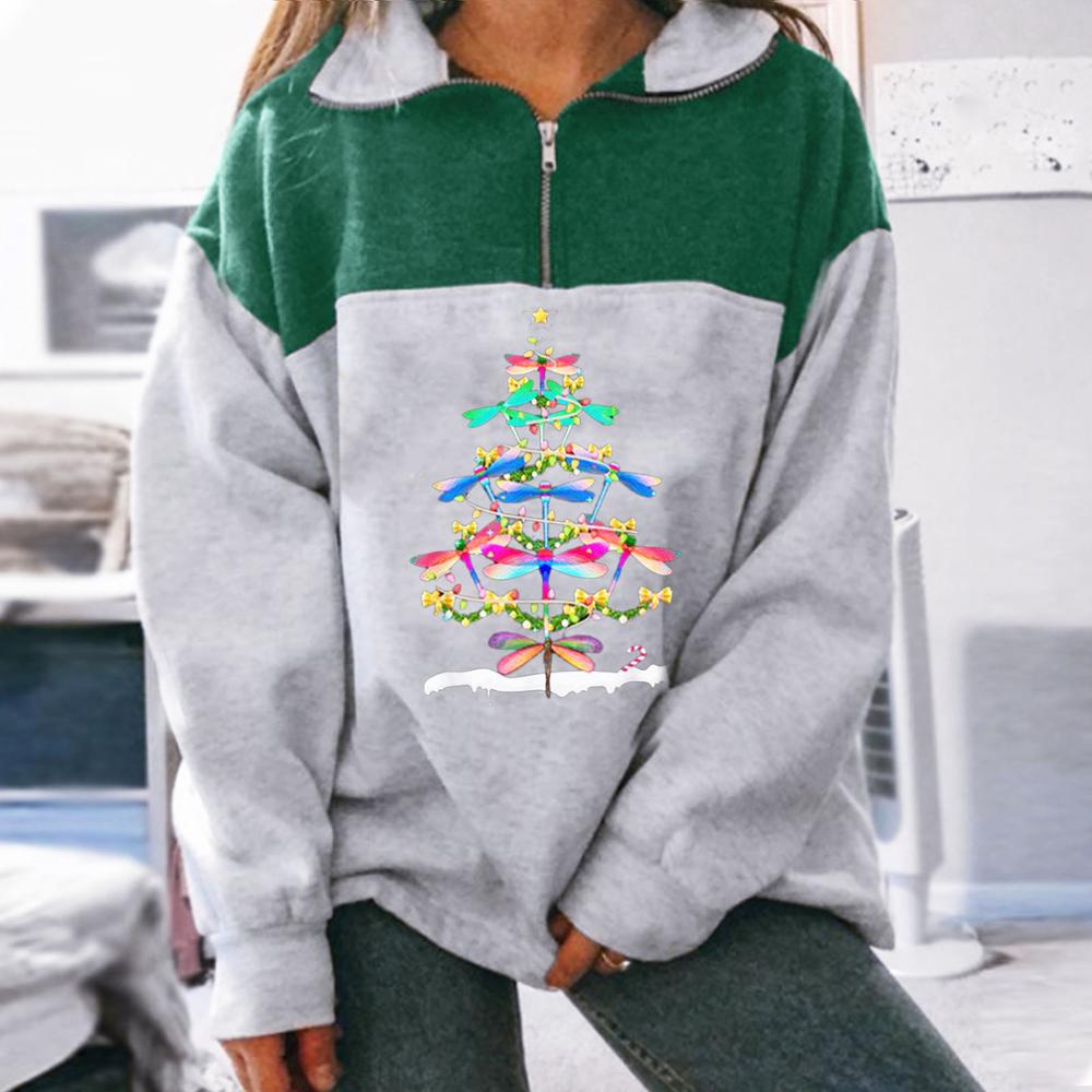 Bluzy Damskie Women's Casual Long Sleeve Printed Zipper Printed Long Sleeve Tops Sweatshirts Sudadera De Mujer Invierno