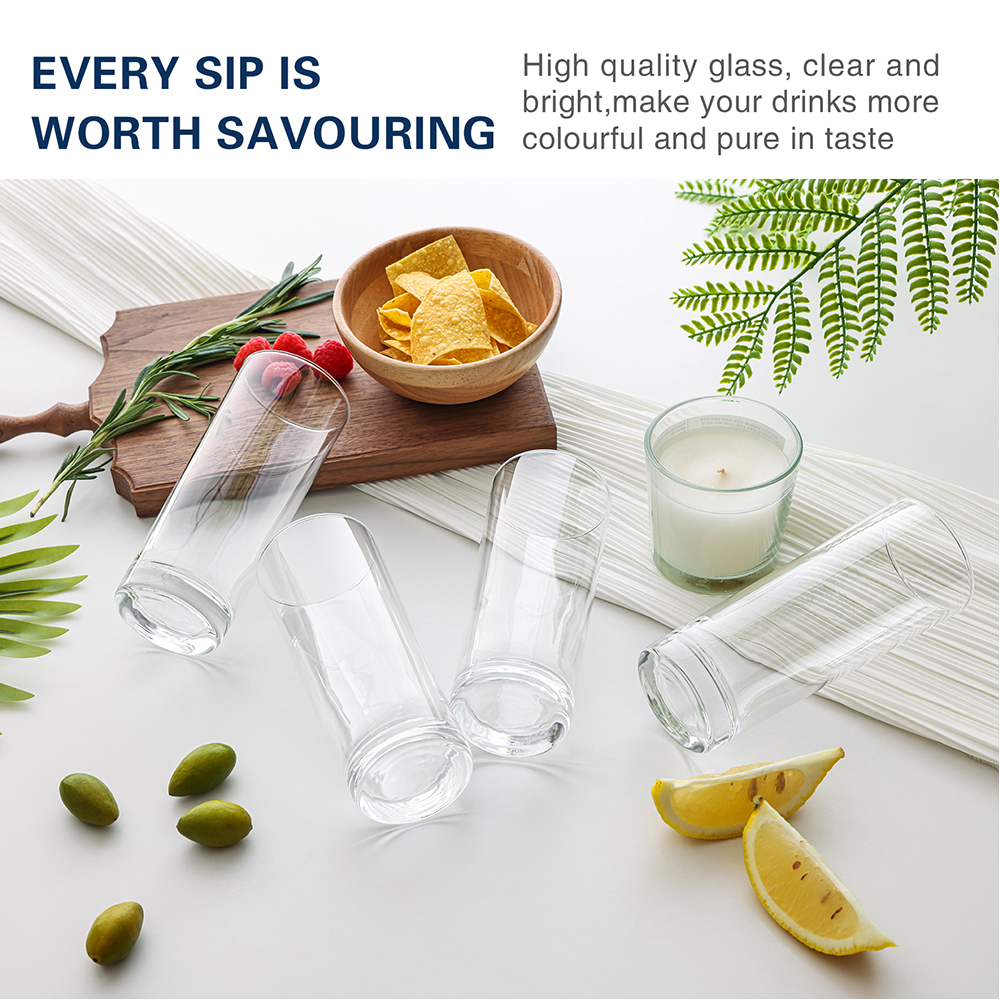 WOTOR 1/2/6PCS Glass Cup Clean Tumbler Drinkware Transparent Tea Juice Milk Coffee Mug Home Water Glasses Straight Beer Mug