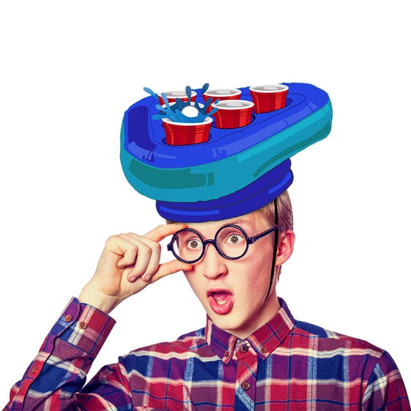 Opblaasbare Bier Pong Driehoek Cap 6 Gaten Cup Seat Gooien Interactieve Game Speelgoed Q0KB