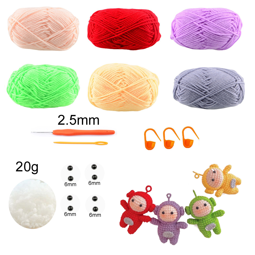 Joli Gril Crochet Kit poupée bricolage tricot amigurumi Crochet animaux kits noël chat chien lapin jouet oiseau insecte fait à la main: Blan pur