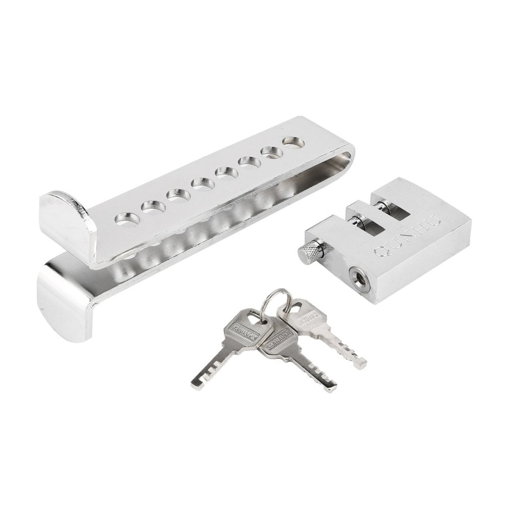 Auto Brake Clutch Pedal Lock Stainless Steel 8 Holes Anti-Theft Device Strong Security Silver