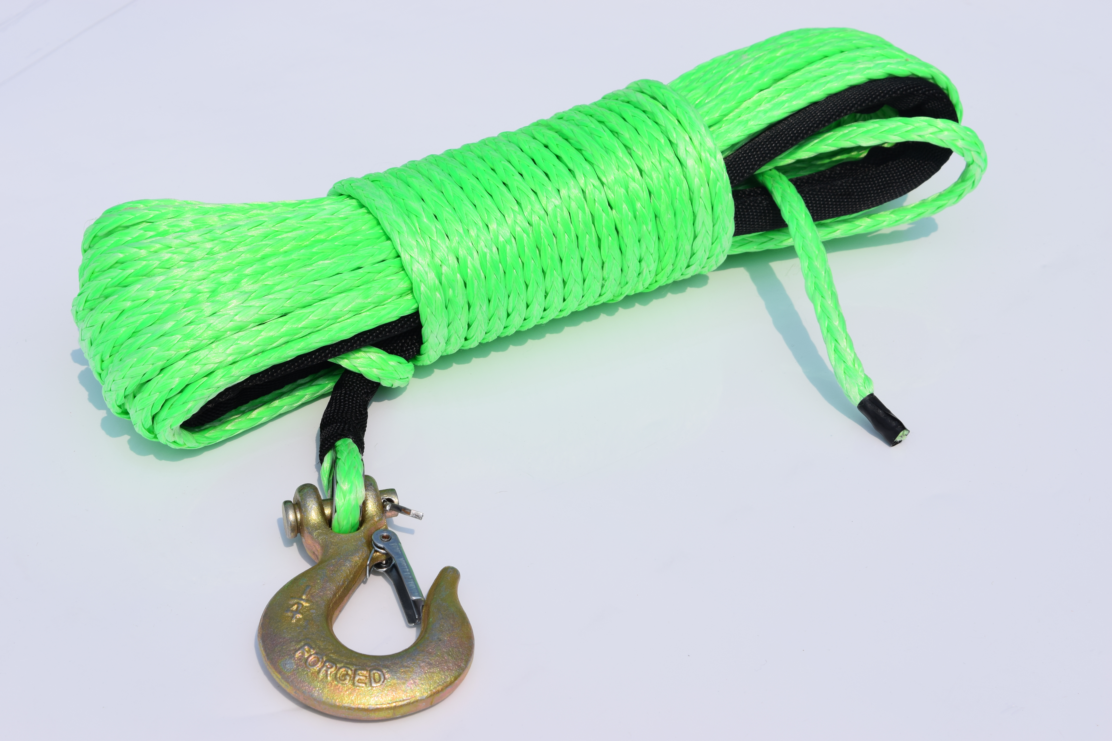 Grün 6mm * 15m Synthetische Winde Seil & 1/4 "Haken, ATV Winde Linie, Stiefel Winde Kabel, Kevlar Seil