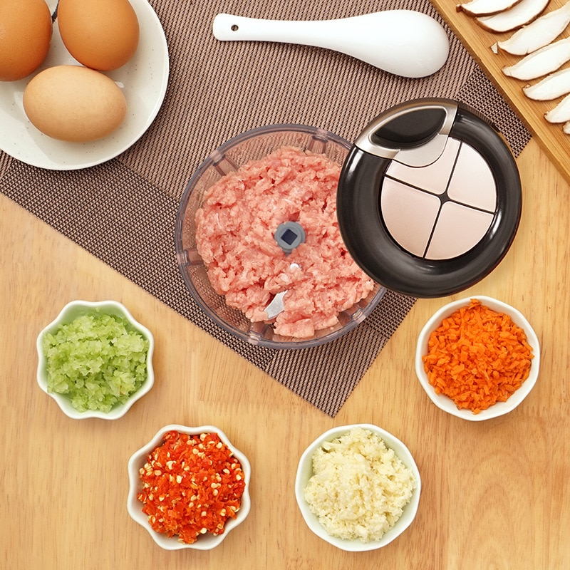 Manuell 3 kniv multifunktionell grönsakshackare köttkvarn vitlöksmixer köksredskap kök