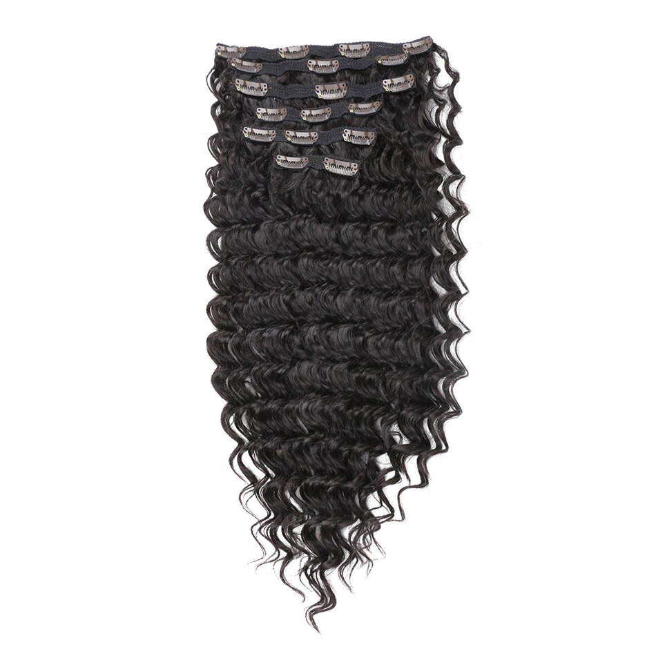 Synthetic Extensions Of Hair Lifelike With Clip 24 Inch 140G Deep Wave 7 Hairpieces For Women By Icon: #2