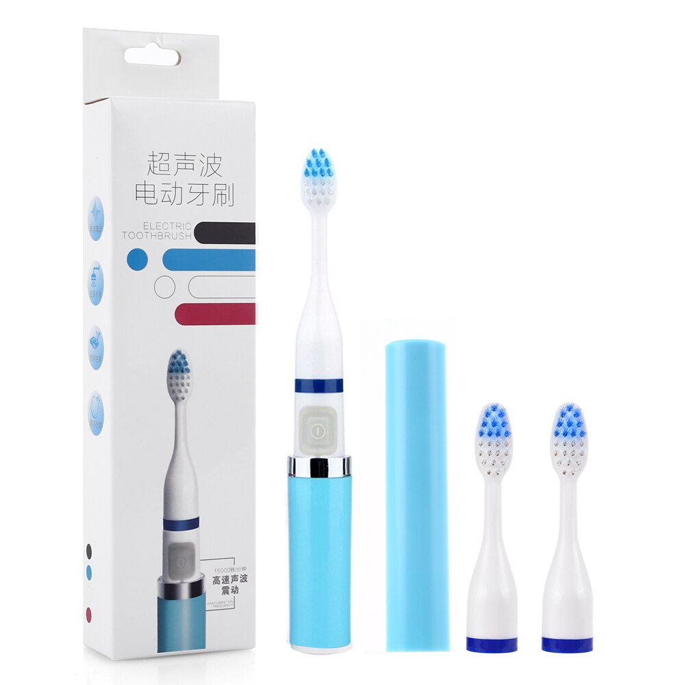 Electric Toothbrush buy one get one Waterproof Sonic Toothbrush Portable Travel Toothbrush with Replaced Heads Oral Care: Blue-3 head