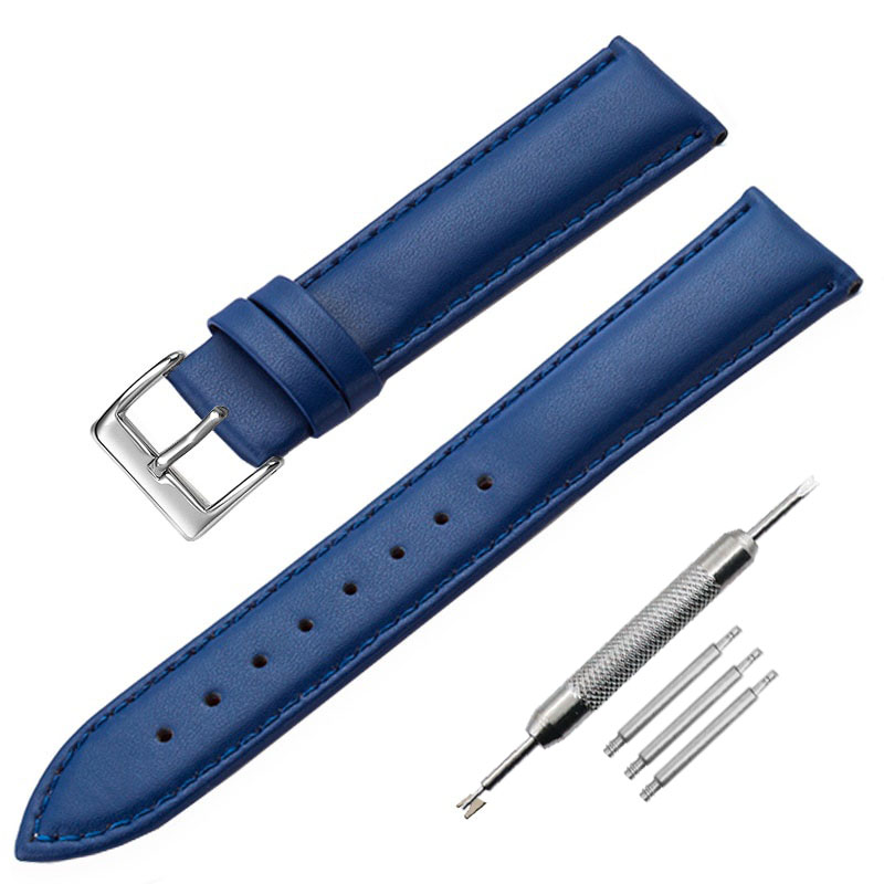 Soft Watch strap 8mm 10mm 12mm 14mm 16mm 18mm 20mm 22mm 24mm Men leather Women Watch band Part Purple Green Blue