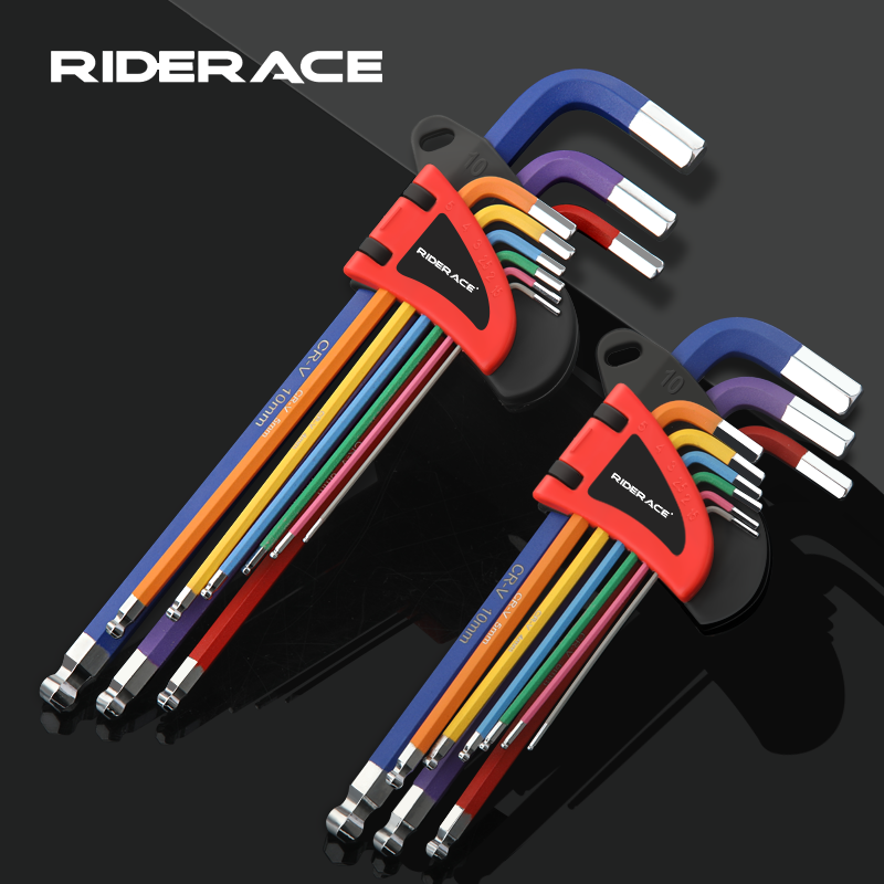 9Stck Fahrrad Innensechskantschlüssel S2 CR-V Stahl Bunte Flache Kugel Öffnung Schlüssel Fahrrad Inbusschlüssel einstellen 1,5/2/2,5/3/4/5/6/8/10mm
