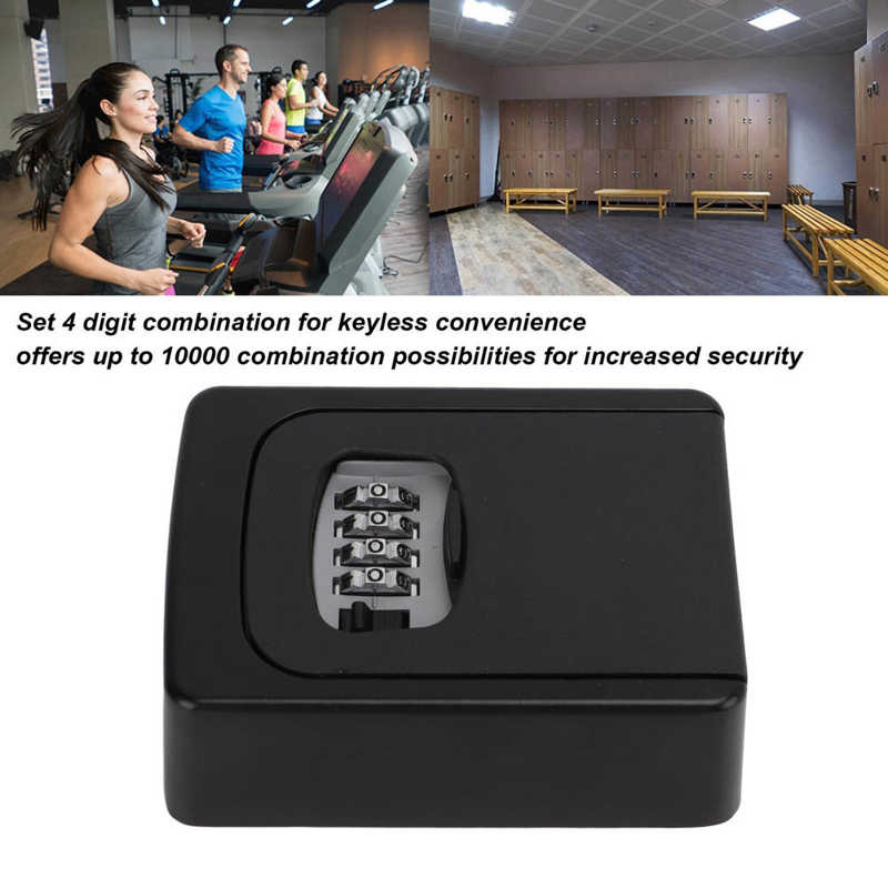 Key Storage Lock Box Wall Mounted Security 4 Digit Combination Key Lockbox for Outdoor Indoor