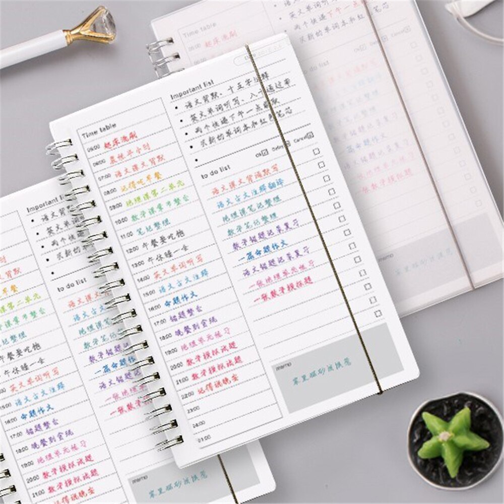 Useful NoteBook Schedule Planner Organizer Time Management Efficiency Manual Agenda Notebooks Agenda Daily Journals Planner