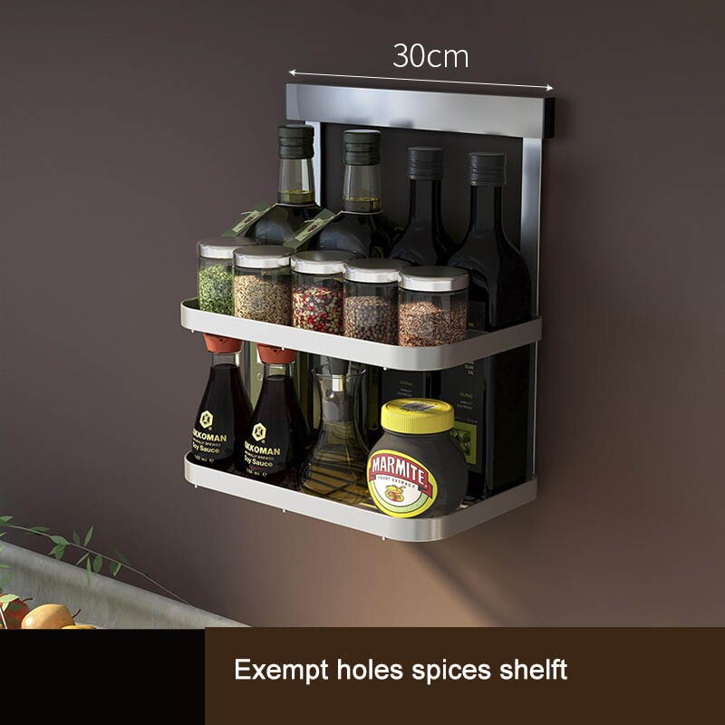 Kitchen Home Storage Organization Hooks Bedroom Hanger Hanging Rack Holder Hooks Spices cutter dishes putting: spices shelft