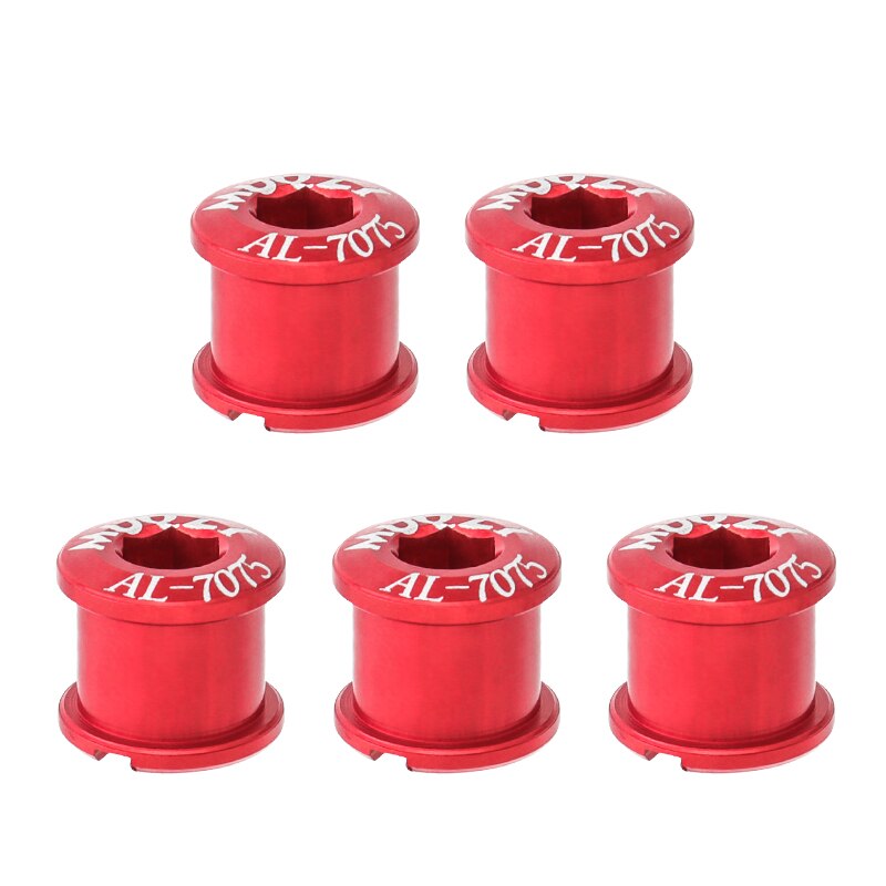 Tornillos para bielas de bicicleta, Tuercas para bielas de aleación de aluminio, superligeras, doble disco, 5 uds.: Double Red