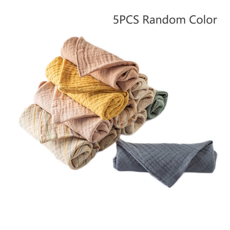 5 Stck Handtuch Baby Waschlappen Baby Handtuch Taschentuch Baumwolle Spucktuch Weichen, Saugfähigen Blick Kindergarten Waschlappen: 5stck zufällig farbe