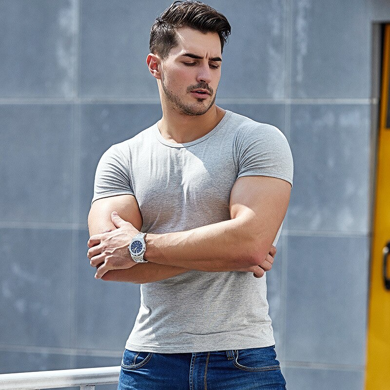 Eli 22 miesten lihas t-paita kehonrakennus fitness miesten topit puuvillasinglet plus t-paita gasp lyhythihainen t-paita