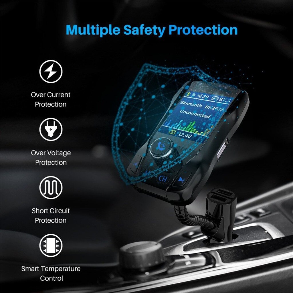 FM Transmitter Bluetooth hands-free Car MP3 Player FM Regulator Support USB Flash Drive SD Card USB Charger