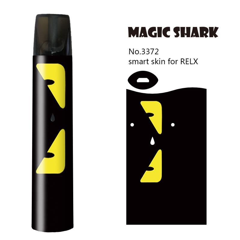 Magic Shark Miltary Panda UK Flag Tiger Lip Lion Ultra Thin PVC 2.5D Vape Sticker for Relx Film Case for Relx: 3372